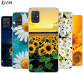 Funda blanda con diseño de margaritas y girasoles de verano para Samsung Galaxy A01, A11, A12, A22, A21S, A31, A41, A42, A51, A71, A32, A52, A72 y A02S Samsung A01