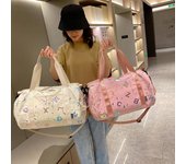 Bolsa de gimnasio para niña y niño, para yoga, deporte, baile, con bolsillo separado para artículos secos y húmedos, bolsa de ballet con correas ajustables, bolsas deportivas, bolsa de viaje para fin de semana color rosa