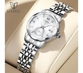 Relojes GAIDU para mujer, de moda, con temperamento, engastados con diamantes, reloj de cuarzo para mujer, calendario, reloj de pulsera luminoso, relojes de acero resistentes al agua para mujer