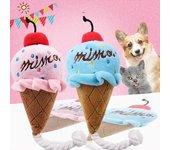 Juguete interactivo de peluche para perros, salud Dental, resistente a mordeduras, diseño de animales de dibujos animados, sonido incorporado, juguete para perros con cuerdas azul