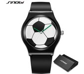 SINOBI Relojes de cuarzo para hombre de diseño creativo, relojes de pulsera para regalos para fanáticos del fútbol, ​​reloj masculino resistente al agua a la moda naranja