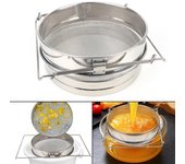 Colador de doble tamiz para apicultura Filtro de miel Para apicultura Herramientas especiales Suministros de jardinería Filtro de impurezas de red Herramientas para abejas