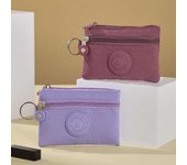 Monedero multifuncional de doble capa con cremallera, monedero de moda de color sólido, minicartera para guardar tarjetas de crédito, llaves y auriculares rojo