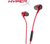 Auriculares para juegos HyperX Cloud Earbuds II con micrófono, cuatro almohadillas, estuche rígido, conector de 90°, conector de 3,5 mm, para PC, juegos móviles, Nintendo Switch rojo