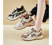 Zapatos casuales de plataforma gruesa para mujer, antideslizantes, con cordones, ligeros, cómodos, para correr, transpirables, para caminar al aire libre 35 caqui