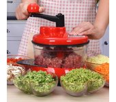 Procesador de alimentos manual y picadora de carne para uso en la cocina: Licuadora de manivela para verduras y relleno de empanadillas.