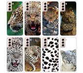 Funda blanda con diseño de leopardo de las nieves para Samsung Galaxy S22 Pro, S21, S20 FE Ultra, S10, S10E Lite, S9, S8 Plus, S7, S6 Edge Samsung S6