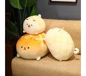 Muñeco de peluche de gato Shiba Inu con forma de pan de piña y simulación de dibujos animados 30CM 0.4KG blanco