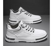Botines blancos de moda para hombre, zapatos vulcanizados con cordones para otoño, zapatillas de deporte para hombre, botines elegantes para hombre, botas cortas, zapatillas de deporte para niños 39