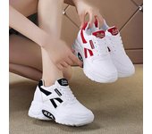 Zapatos deportivos informales de cuero para mujer, zapatos viejos de suela gruesa con bizcocho salvaje 40 negro
