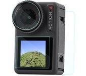 Funda protectora de lente de TPU con estuche de transporte de PU y protector de pantalla de vidrio templado para accesorios DJI Osmo Action 3/4