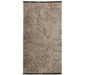 MILANO - Tapis tissé plat coton noir et reflet lumière gris 80 x 150 cm