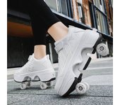Zapatos Stampede Patines para niños Patinaje de cuatro ruedas deformado Patinaje sobre ruedas con ruedas Patinaje sobre ruedas coleccionable Patinaje sobre ruedas automático para hombres y mujeres 43
