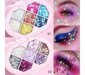 Cara sombra de ojos pigmento brillante cuerpo cara ojo brillo lentejuelas ojo brillante maquillaje de cara Festival cosméticos brillo