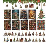 Adorno de libro Calendario de Adviento Colgante de libro apilado de acrílico Decoración colgante para árbol de Navidad Regalo del club de lectura para amantes de los libros
