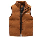 Chaleco de pana para hombre, abrigo de pana, elegante, informal, de algodón y plumón, chaleco cálido 8XL negro