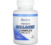 Absolute Nutrition, Complejo de colágeno premium, tipos I, II, V y X, 60 cápsulas