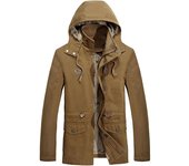 Chaqueta de algodón lavado de invierno para hombre, capucha desmontable para hombre, talla grande, mediana y larga, ropa de trabajo de terciopelo, chaqueta cortavientos de algodón M