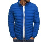 Hombres Burbuja Acolchado Puffer Abrigos Zip Up Invierno Cálido Acolchado Tops Chaqueta Outwear L negro
