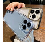 Funda de teléfono de lujo con diseño espacial transparente para iPhone 11, 12, 13, 14 Pro Max, X, Xs, Xr, 7, 8 Plus, Se 2, 10, carcasa trasera con parachoques de piel transparente de cristal For iphone XR negro