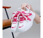 Zapatillas de deporte de cuña con plataforma informal de verano para mujer, zapatos para caminar de cuero de PU antideslizantes y transpirables, zapatillas de deporte gruesas de malla con cordones para correr, zapatos de tenis para mujer 35