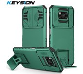 Funda KEYSION a prueba de golpes para POCO X3 Pro X3 NFC, protección de cámara Push Pull, soporte en vivo, funda de teléfono para Xiaomi Mi 11 Lite 5G NE for POCO X3 Pro blanco
