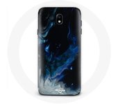 Coque pour Samsung Galaxy S5 Nuages de fumée multicolore de bleu gris et noir sur fond noir