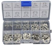Kit de anillos de presión de 120 piezas, clip en E de acero inoxidable 304, caja de plástico M1.5 - M10