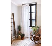 Rideau ajustable + 8 anneaux pince  Gaîa  140 x 300 cm  Gaze de Coton  - Gaïa Chantilly