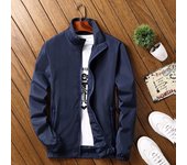Chaqueta Bomber para Hombre, Cuello Alto, Cortavientos Impermeable, Ropa Masculina, Chaqueta Informal Deportiva 2XL negro