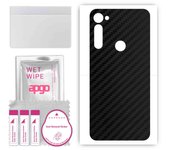 apgo Protective Skin Sticker for the back compatible with Motorola Moto G Pro, Wrap Film, Foil, Vinyl - Pattern Carbon Black
