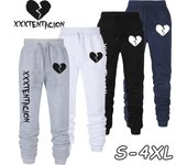 XXXTENTACION Pantalones de chándal estampados para hombre/mujer Otoño Invierno Casual pantalones deportivos sueltos L negro