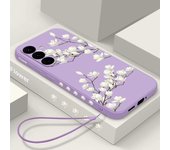 Funda híbrida de TPU a prueba de golpes con diseño de flores finas y diseño de flores para Samsung Galaxy S25 Ultra, S24 Fe, S23, S22 Plus, S21, A56, A55, A36, A16, A05, A52, A54, A34, A35 y A15 5G Samsung S21 FE gris