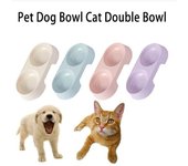 Alimentador de comida de doble cuenco, bandeja para beber para mascotas, suministros para gatos y perros albaricoque