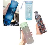 Botella de agua de plástico portátil de varios estilos, taza de agua para jugo, hervidor de agua para el hogar 600ml