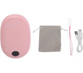 Calentador de manos electrónico con temperatura ajustable y pantalla LCD, portátil, recargable por USB, mini calentador de manos. color rosa