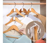 20 ganchos conectores para perchas de ropa, 10 perchas de plástico en cascada para ropa, organizadores que ahorran espacio para armarios de alta resistencia. 10 PCS blanco