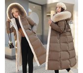 Parkas de algodón y plumón de invierno para mujer, chaqueta acolchada de piel XXL