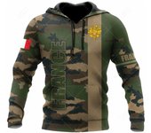 Sudadera con capucha de camuflaje del ejército francés para hombre y mujer, camisetas tácticas de manga larga con diseño 3D de fuerzas especiales y veteranos del ejército, ropa para hombre L