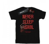 Camiseta de algodón para mujer con el lema Never Sleep Again de Pesadilla en Elm Street L negro