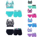 Traje de baño de 3 piezas para niña, bikini, traje de baño, playa, surf, floral, tankini 5-6 Years verde
