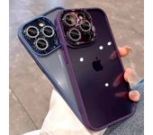 Funda transparente de lujo con diamantes brillantes para iPhone 16, 15, 14, 13, 12, 11 Pro Max Plus, protección de lentes, funda a prueba de golpes iPhone 14 Pro Max negro