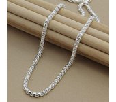 Cadena de caja redonda de Plata de Ley 925 de 5mm, collar de 18/20/24 pulgadas para mujer y hombre, joyería de compromiso de boda a la moda 45cm