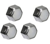 Tuerca de tope de dirección de plástico Plug-and-play Plata 4 piezas