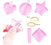 1 juego de moldes en relieve para decoración de uñas, herramientas de metal, marco de corte, curva, barra de acrílico rosa, decoraciones, accesorio de manicura DIY five-pointed star