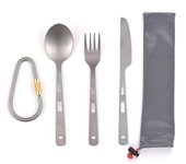 Juego de cubiertos Ti, cuchara, tenedor, cuchillo, vajilla para el hogar, viajes, camping al aire libre plata