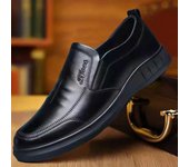 Zapatos de Hombre Otoño e Invierno Moda Casual para Hombres Suela Suave Zapatos Superiores Suaves Zapatos Informales de Negocios Formales Zapatos Superiores de Cuero para Hombres 39 negro