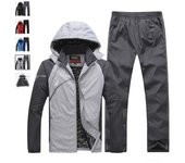 Mantenga el traje de deporte de abrigo para hombre, forro polar, bolsillo con cremallera, conjunto de ropa deportiva para hombre, invierno térmico al aire libre XL rojo