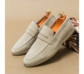 Mocasines sin cordones para hombre, mocasines de conducción suaves, planos de alta calidad, zapatos para caminar para hombre, mocasines casuales de gamuza, zapatos de verano para hombre 38 beige