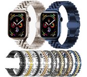 Correa de acero inoxidable compatible con Apple Watch 8/7/6/5/Ultra 42/44/45/46/49mm plata